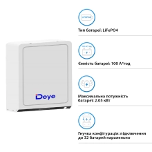 Акумуляторна батарея DEYE RW-L2.5 LV 25.6V 100Ah 2.56kWh LiFePO4 - Фото 2