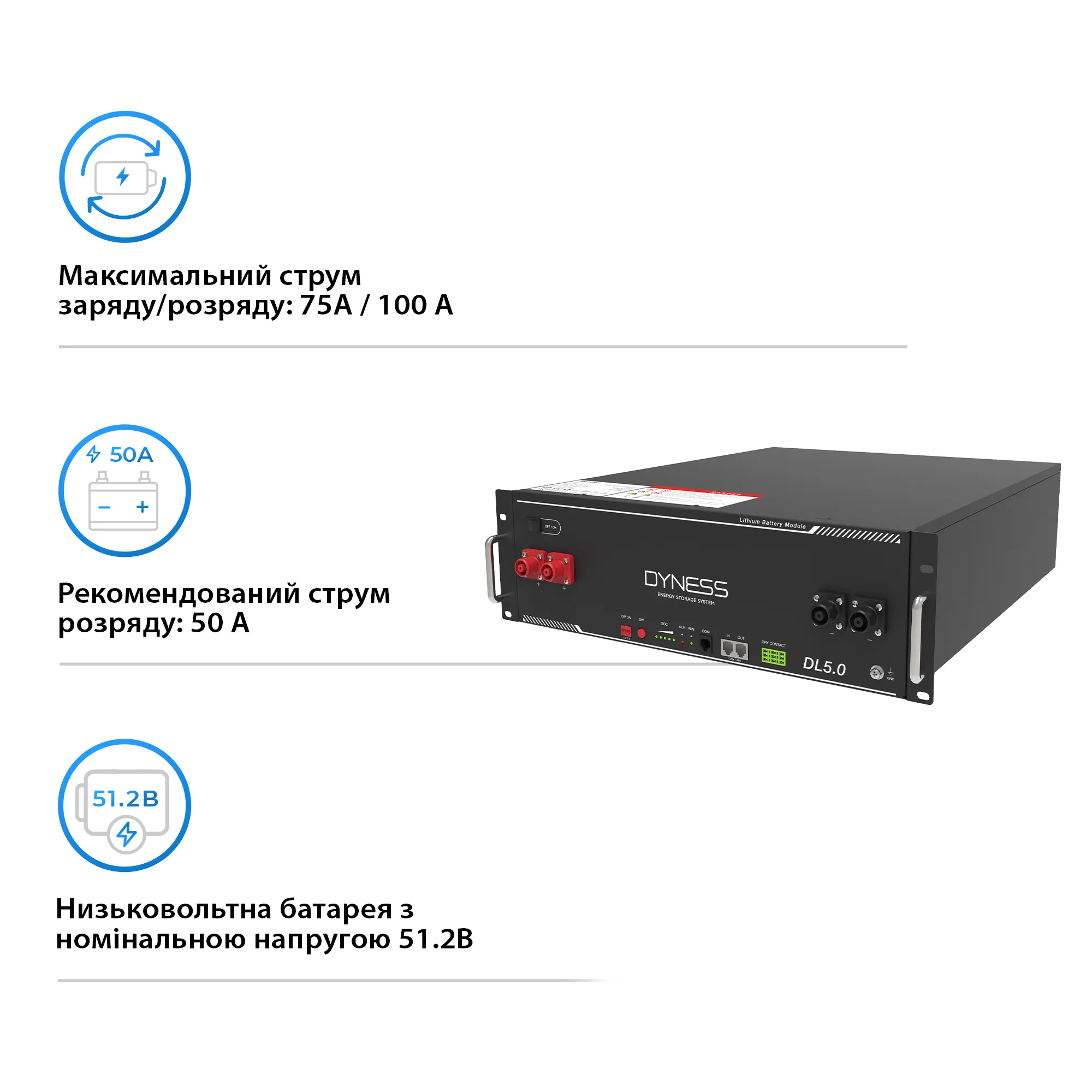 Акумуляторна батарея Dyness DL5.0 51.2V 100Ah 5.12kWh LiFePO4 - Фото 3