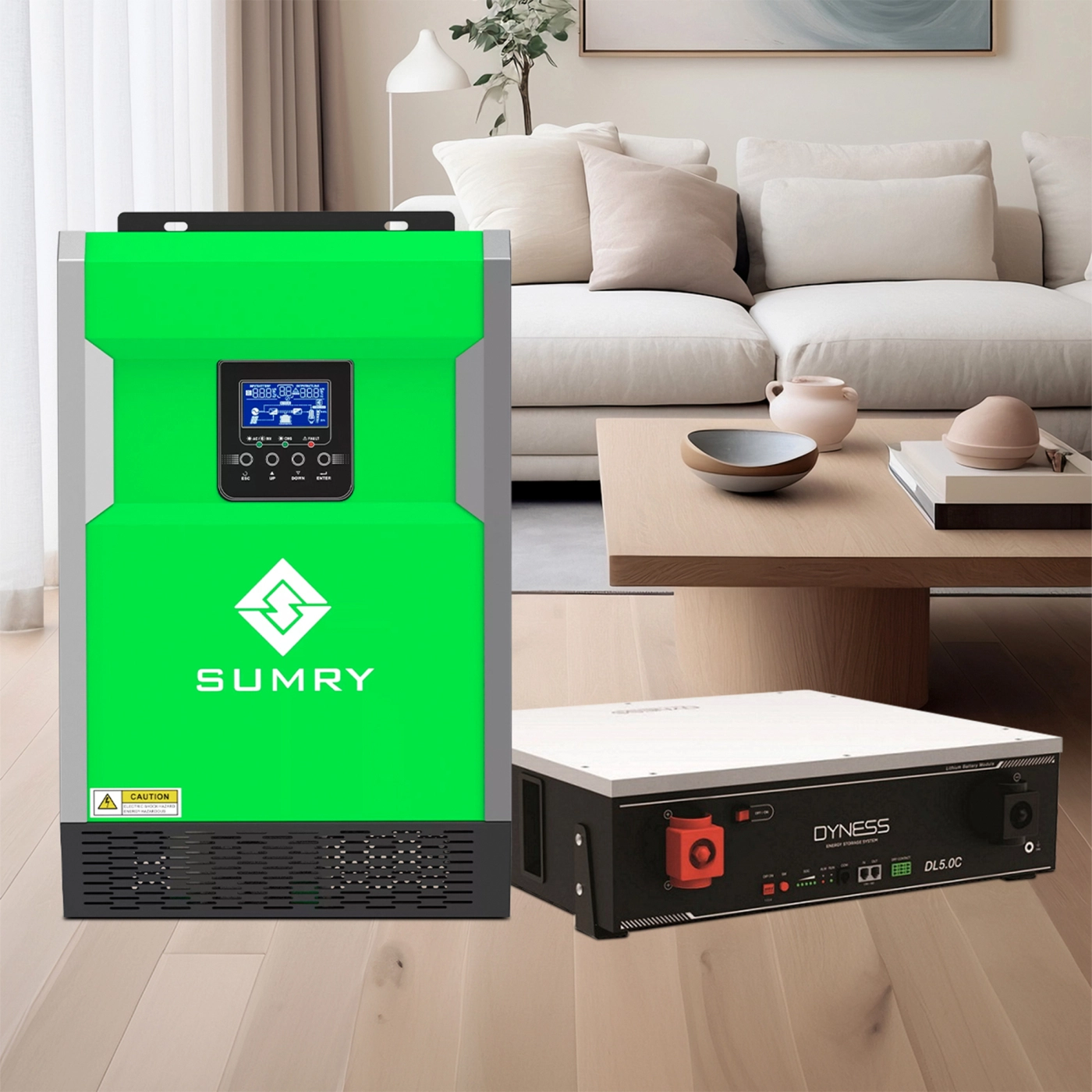 Система хранения энергии SUMRY HGP-5500W-1DY5.1K-LFP-W 5500W 5.12kWh 1BAT LiFePO4 6000 циклов - Фото 2