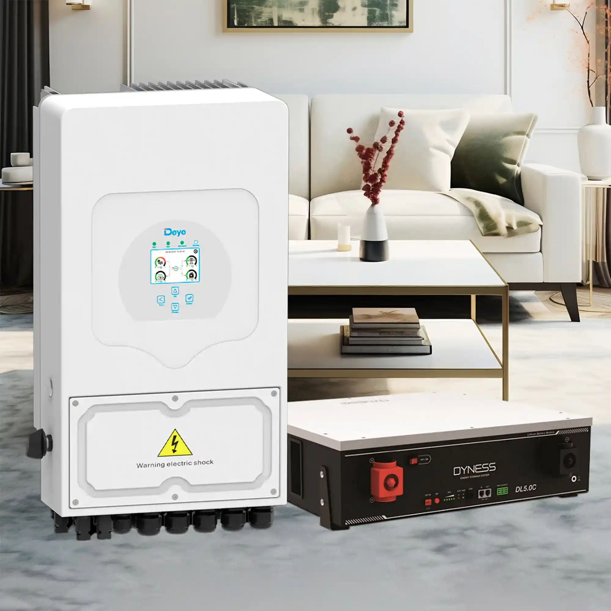 Система хранения энергии DEYE SUN-6K-SG03LP1-EU-1DY5.1K-LFP-W 6000W 5.12kWh 1BAT LiFePO4 6000 циклов - Фото 2