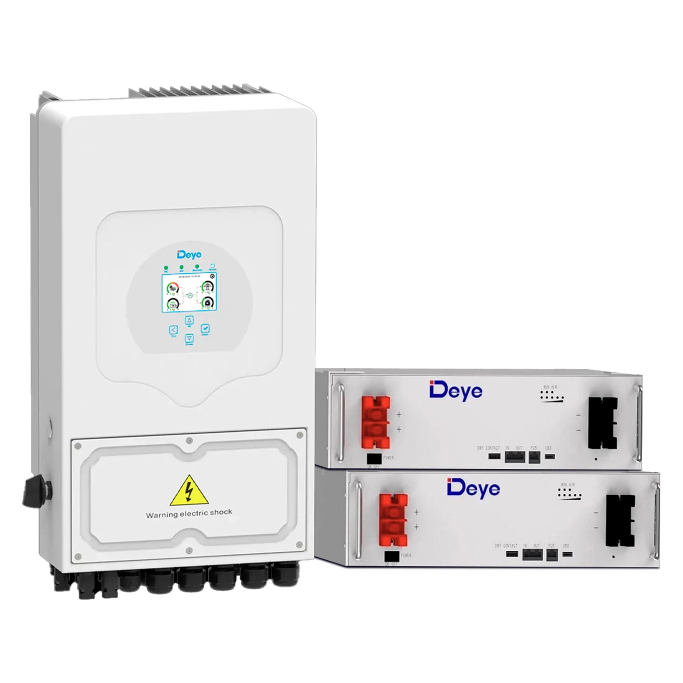 Система зберігання енергії DEYE SUN-6K-SG03LP1-EU-2DE10.24K-LFP 6000W 10.24kWh 2BAT LiFePO4 6000 циклів - Фото 1