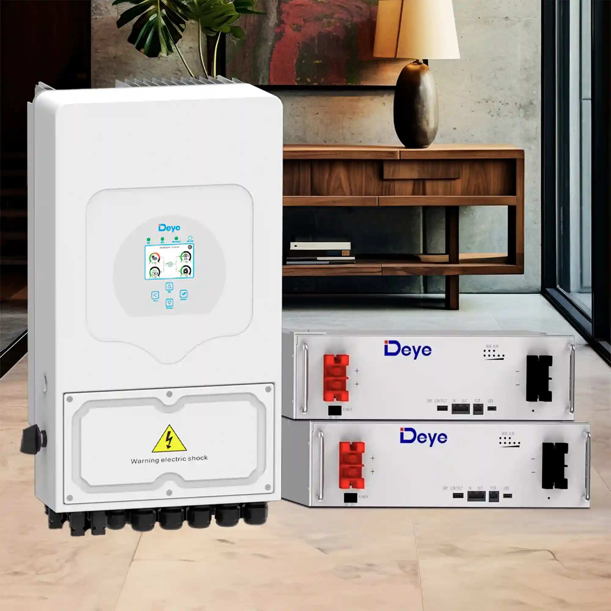 Система зберігання енергії DEYE SUN-6K-SG03LP1-EU-2DE10.24K-LFP 6000W 10.24kWh 2BAT LiFePO4 6000 циклів - Фото 2