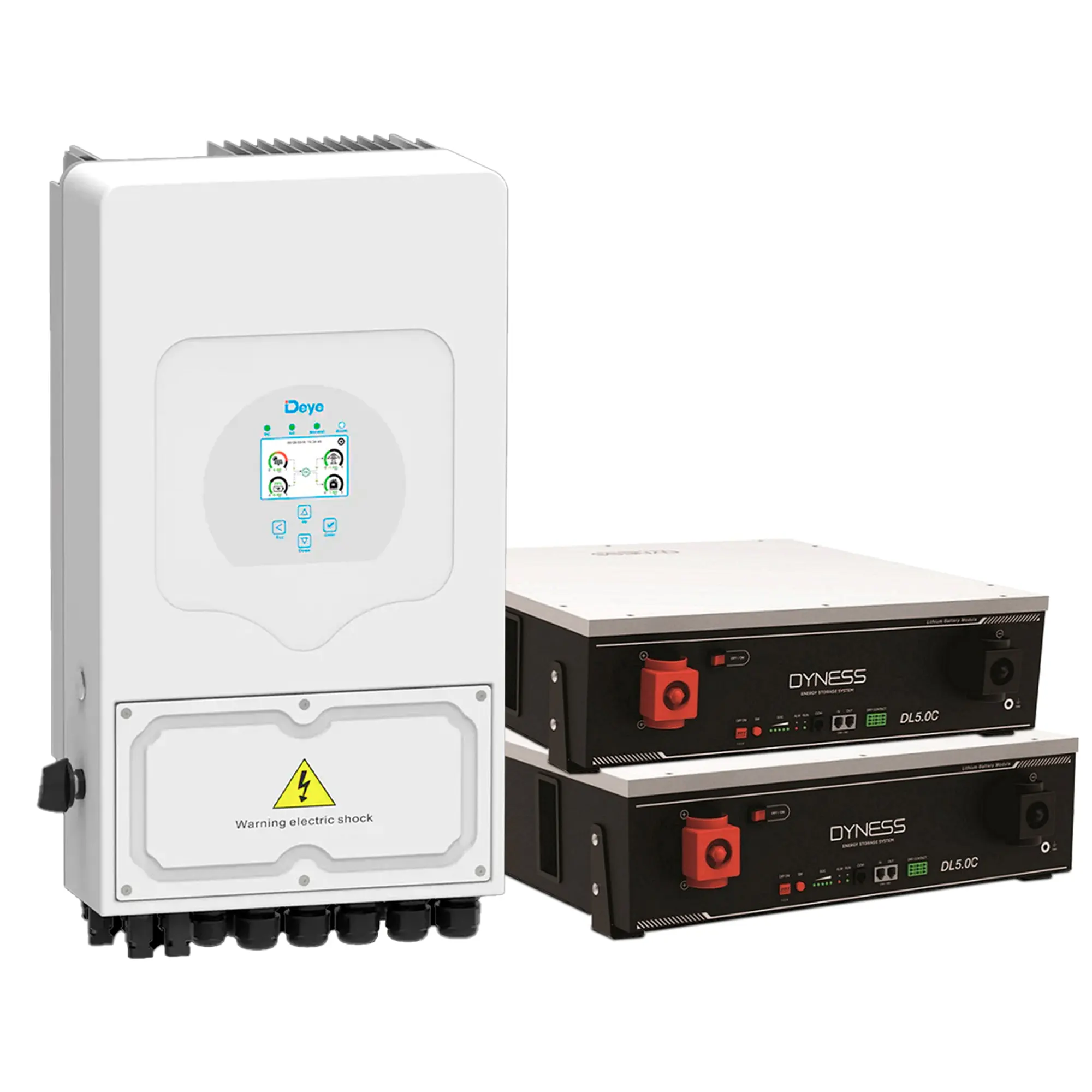 Система зберігання енергії DEYE SUN-6K-SG03LP1-EU-2DY10.24K-LFP-W 6000W 10.24kWh 2BAT LiFePO4 6000 циклів - Фото 1