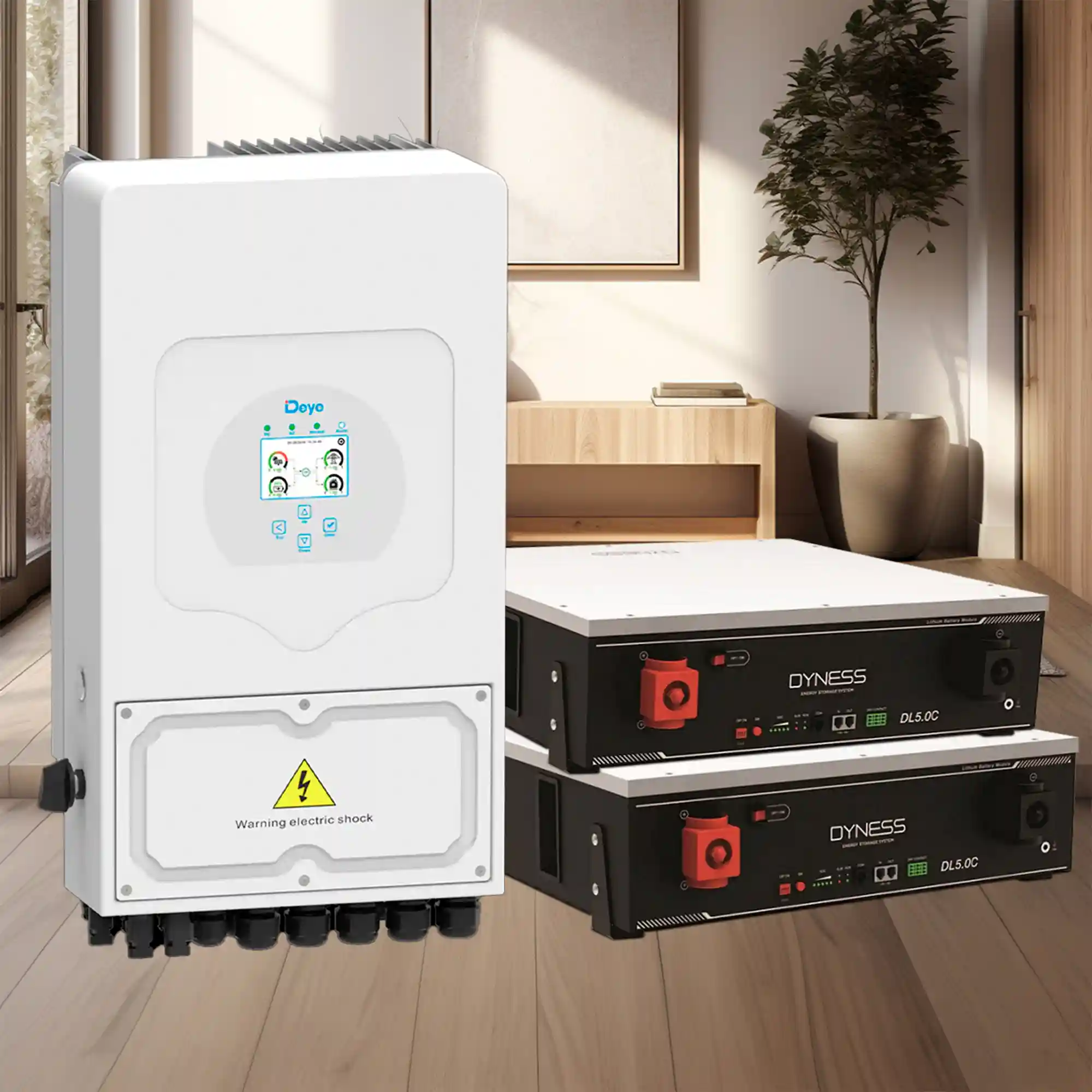 Система зберігання енергії DEYE SUN-6K-SG03LP1-EU-2DY10.24K-LFP-W 6000W 10.24kWh 2BAT LiFePO4 6000 циклів - Фото 2