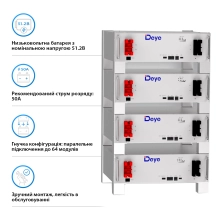 Система зберігання енергії DEYE SUN-10K-SG02LP1-EU-AM3-2DE10.24K-LFP 10000W 10.24kh 2BAT LiFePO4 6000 циклів - Фото 4