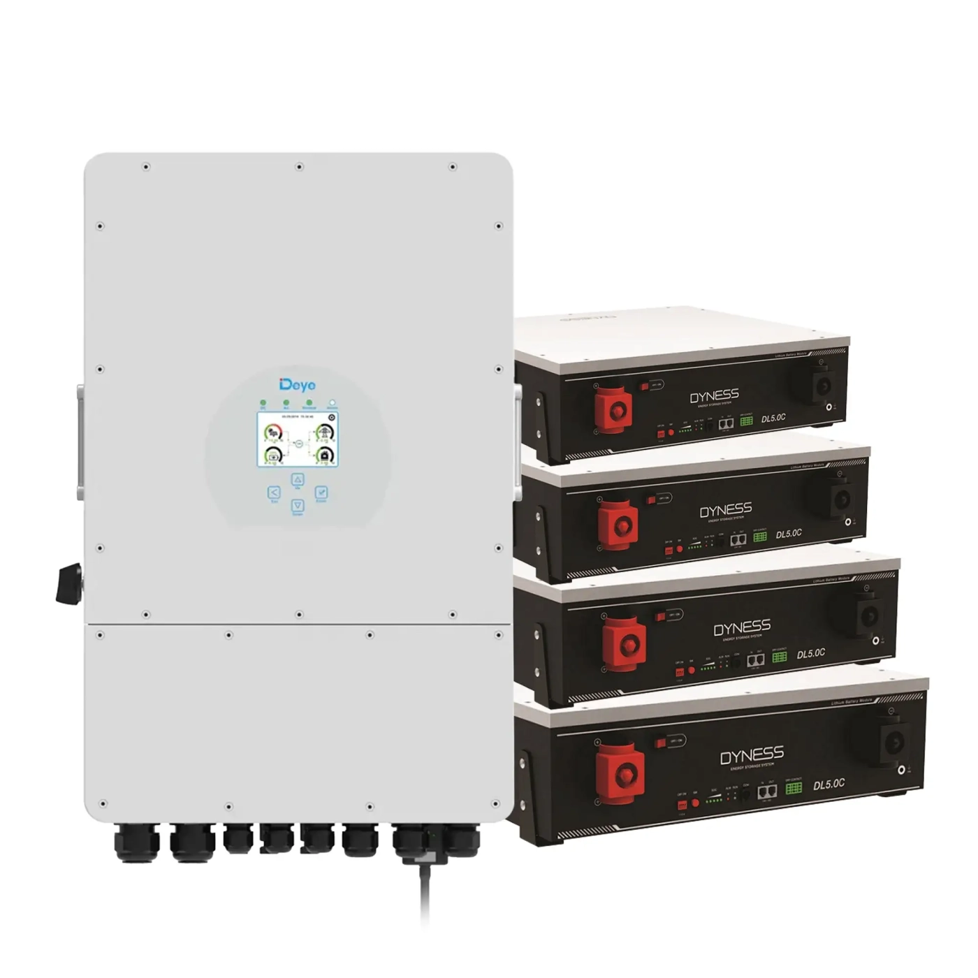Система хранения энергии DEYE SUN-12K-SG02LP1-EU-AM3-4DY20.48K-LFP-W 12000W 20.48kh 4BAT LiFePO4 6000 циклов - Фото 1