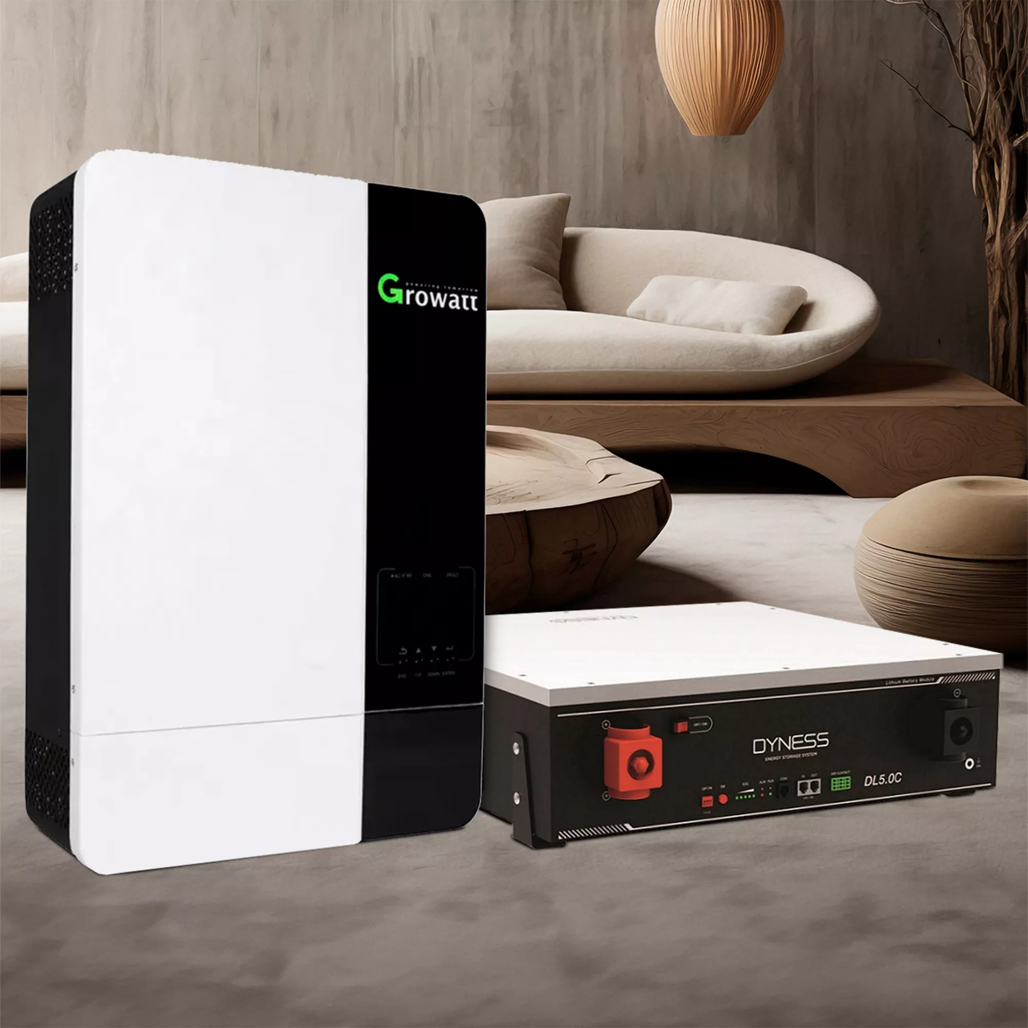 Система зберігання енергії GROWATT SPF5000ES-1DY5.1K-LFP-W 5kW 5.12kWh 1BAT LiFePO4 6000 циклів - Фото 2