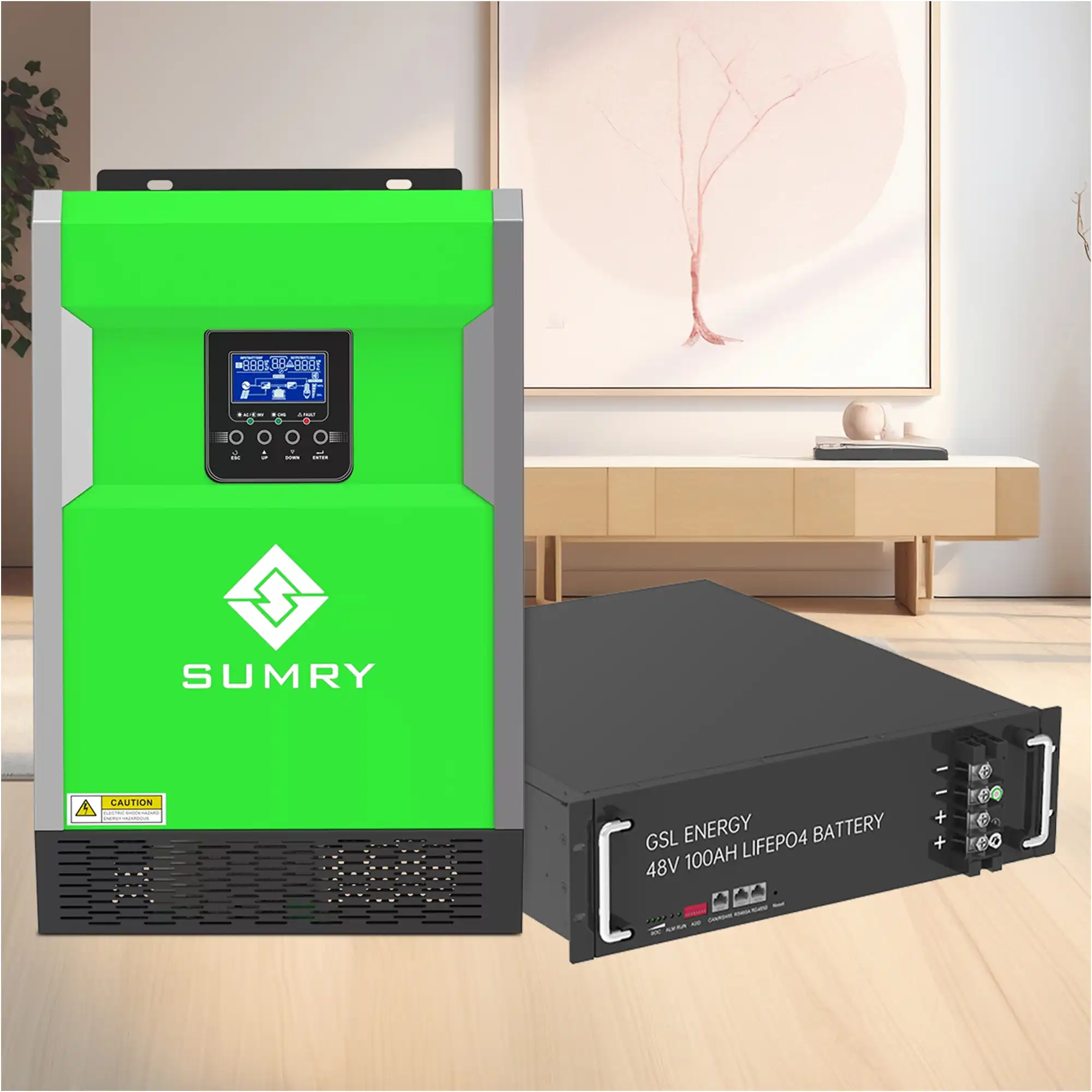 Система хранения энергии SUMRY HGP-5500W-1GS4.8K-LFP 5.5kW 4.8kWh 1BAT LiFePO4 6500 циклов - Фото 2