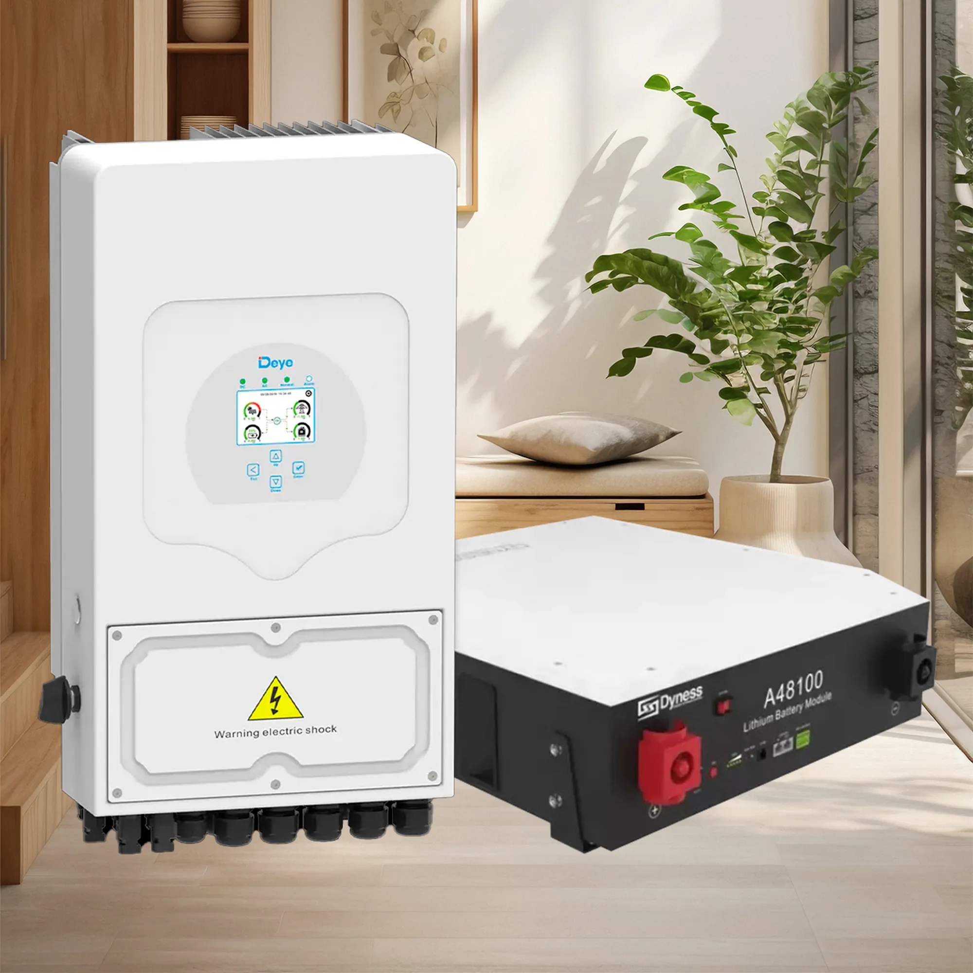 Система зберігання енергії DEYE SUN-6K-SG03LP1-EU-1DY4.8AK-LFP-W 6kW 4.8kWh 1BAT LiFePO4 6000 циклів - Фото 1