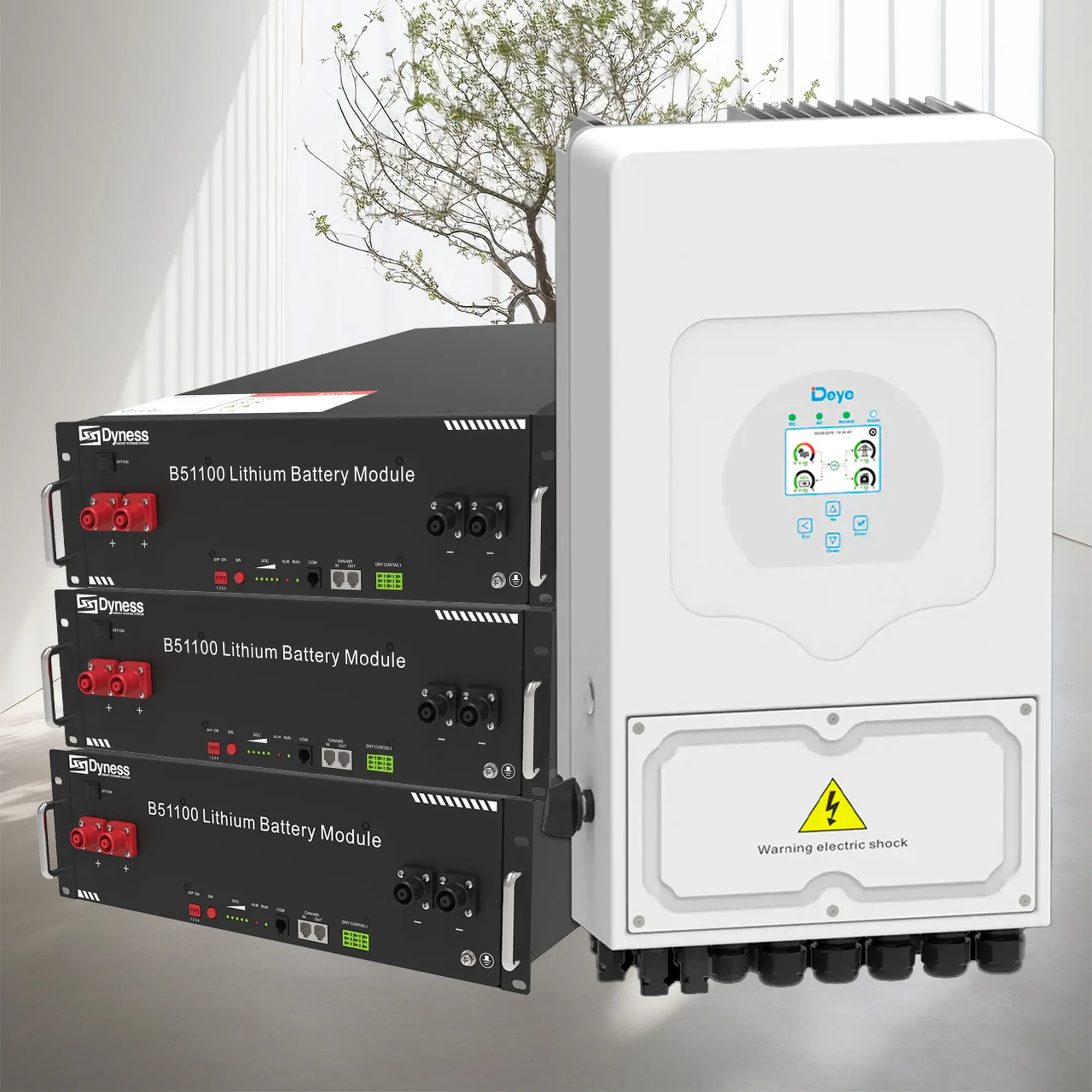 Система хранения энергии DEYE SUN-6K-SG03LP1-EU-3DY15.36K-LFP 6kW 15.36kWh 3BAT LiFePO4 6000 циклов - Фото 2