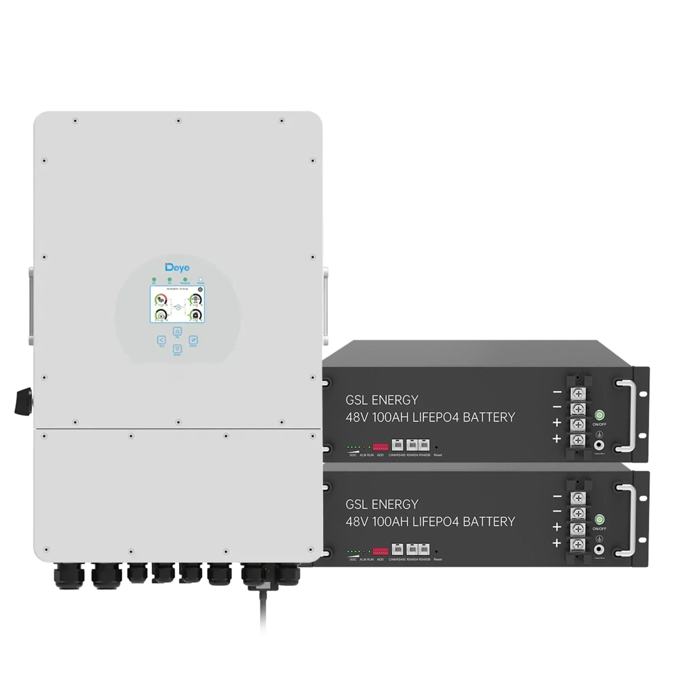 Система зберігання енергії DEYE SUN-8K-SG01LP1-EU-2GS9.6K-LFP 8kW 9.6kWh 2BAT LiFePO4 6500 циклів - Фото 1