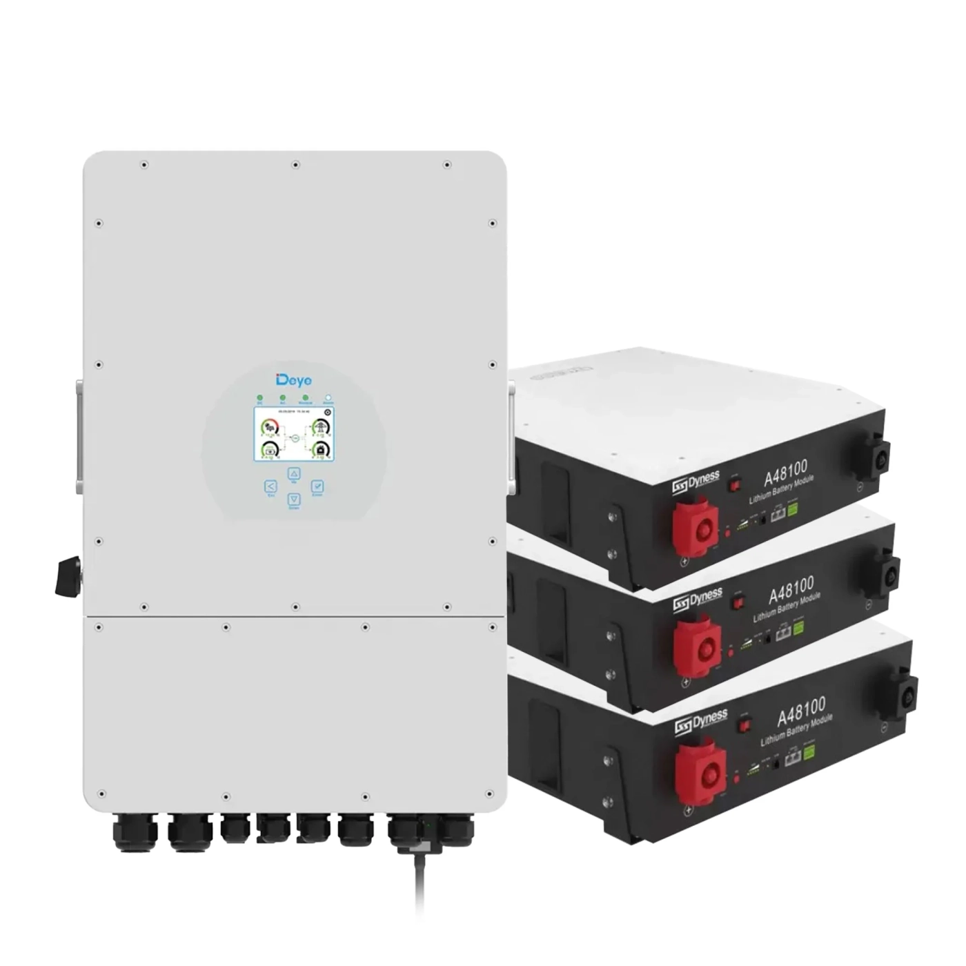 Система зберігання енергії DEYE SUN-8K-SG01LP1-EU-3DY14.4K-LFP-W 8kW 14.4kWh 3BAT LiFePO4 6000 циклів - Фото 1