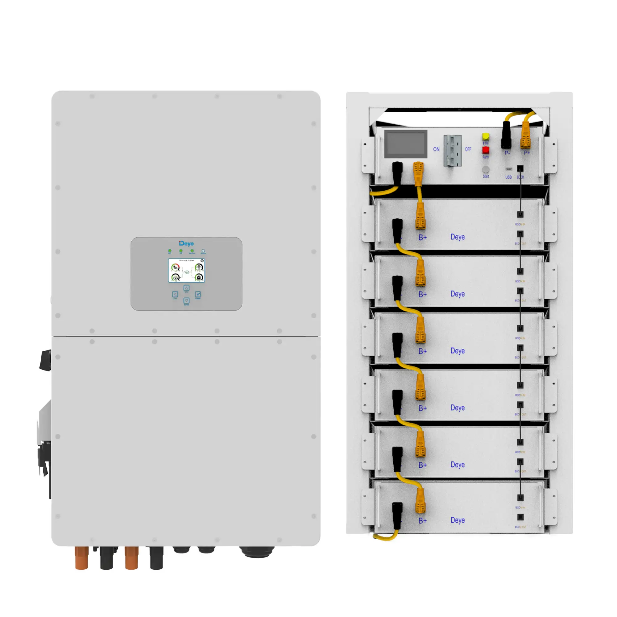 Система зберігання енергії DEYE SUN-30K-SG01HP3-EU-BM3-BOS-G6-30.72kW-LFP 30kW 30.72kWh 1BAT LiFePO4 6000 циклів - Фото 1