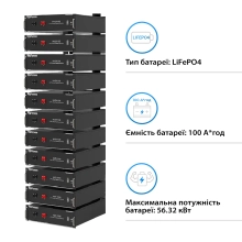 Система хранения энергии DEYE SUN-30K-SG01HP3-EU-BM3-HV51100-11-56.32kW-LFP 30kW 56.32kWh 1BAT LiFePO4 6000 циклов - Фото 6