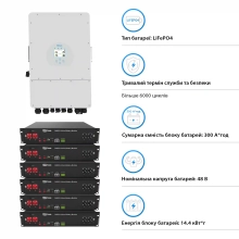 Система зберігання енергії Solarverse 12kW-DEYE 14.4kWh-Dyness 6BAT LiFePO4 6000 циклів (SVR24-3DE12K1-LDY14.4K1-0) - Фото 4