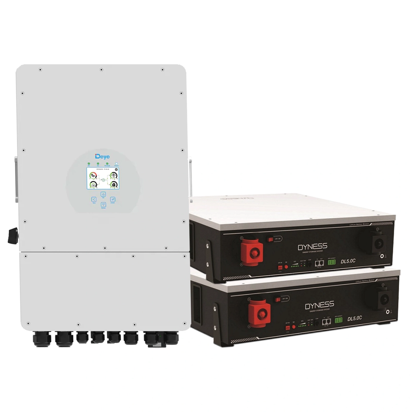 Система хранения энергии Deye SUN-5K-SG03LP1-EU-2DY10.24K-LFP-W 5kW 10.4kWh 2BAT LiFePO4 6000 циклов - Фото 1