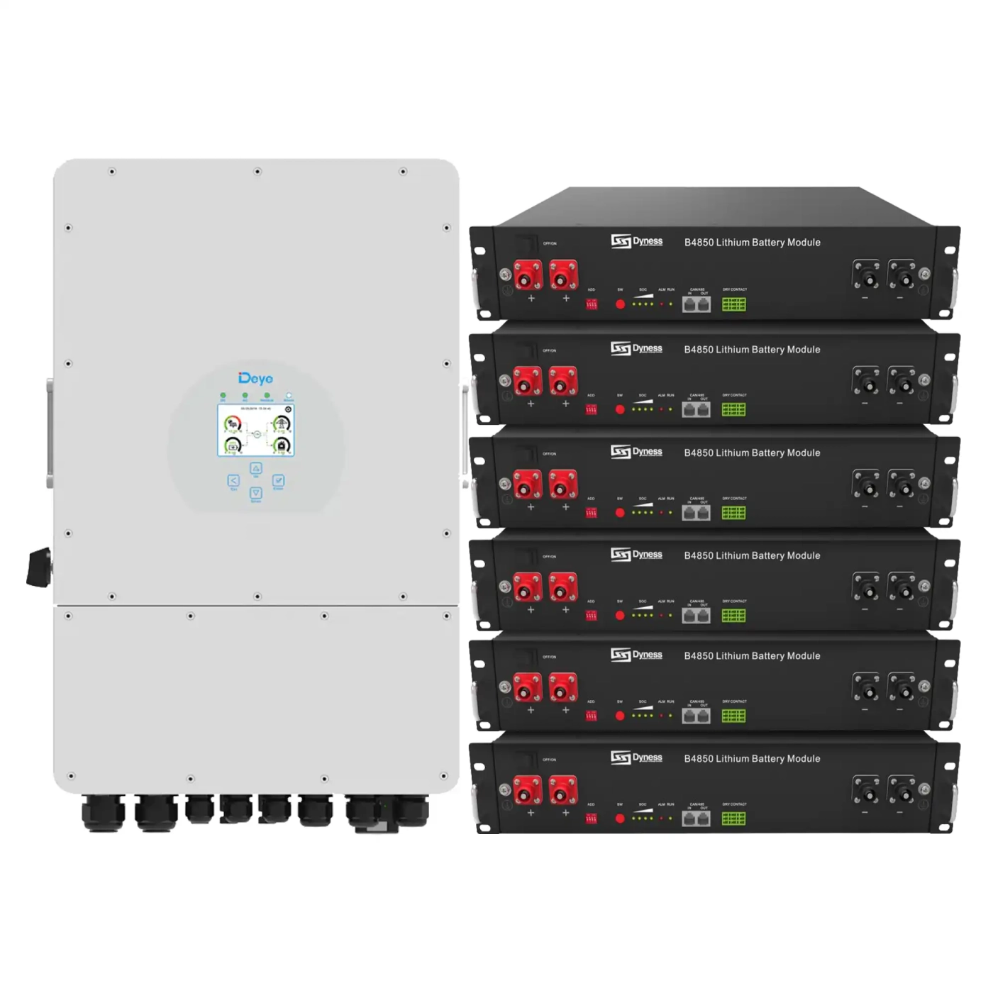 Система зберігання енергії Deye SUN-6K-SG03LP1-EU-6DY14.4K-LFP 6kW 14.4kWh 6BAT LiFePO4 6000 циклів - Фото 1