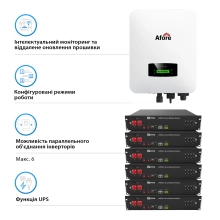 Система зберігання енергії Solarverse SVR32-1AF6K1-LDY12K1-0 6kW 12kWh 5BAT LiFePO4 6000 циклів - Фото 8