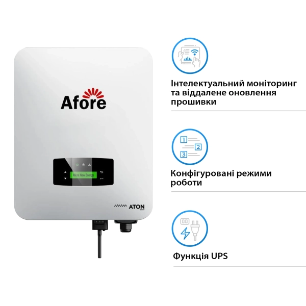Гібридний інвертор Afore Aton AF12K-MTH 12KW HV-battery 2 MPPT Wi-Fi 220/380V Трифазний - Фото 3