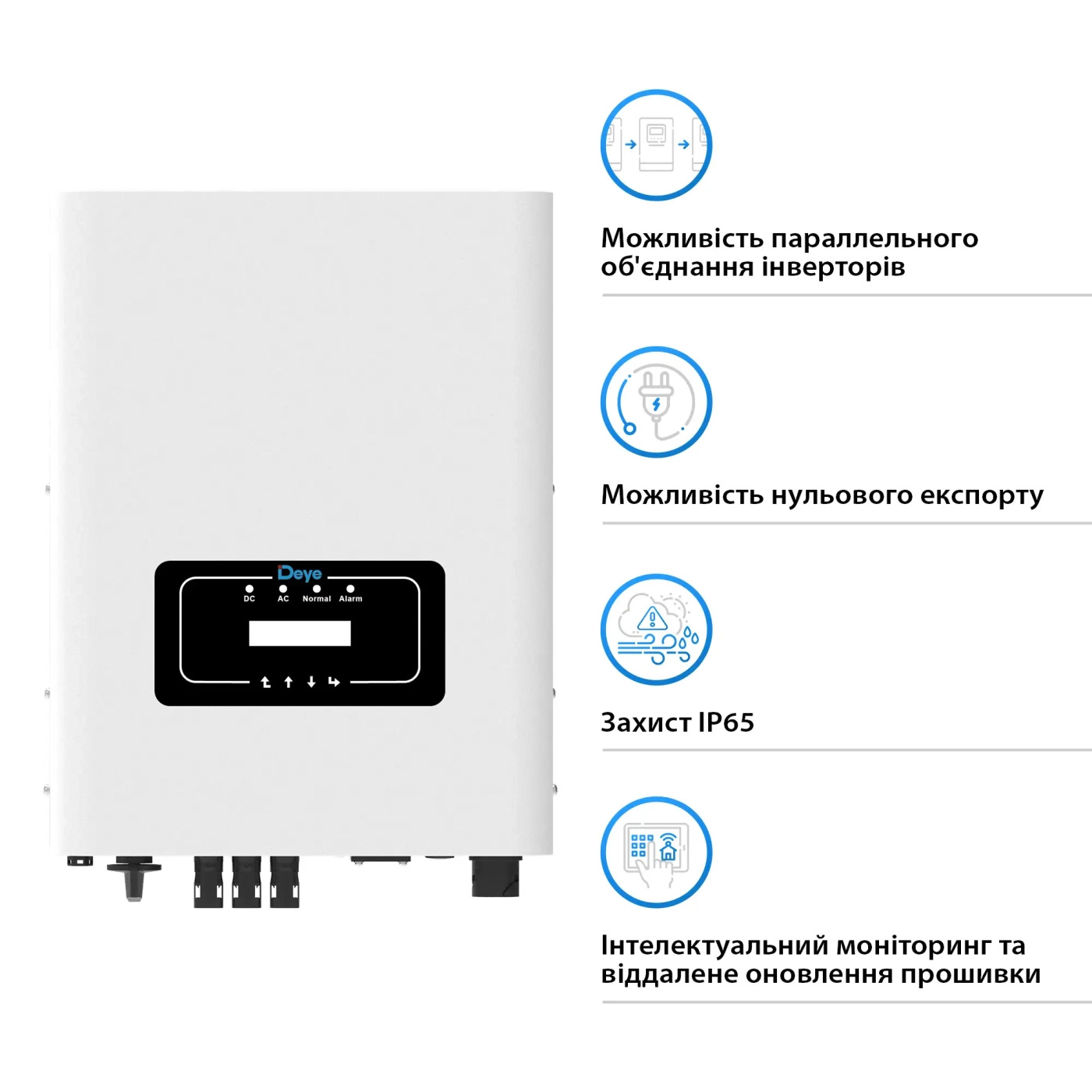 Мережевий інвертор Deye SUN-15K-G05 15KW 2 MPPT Wi-Fi 220/380V Трифазний - Фото 3