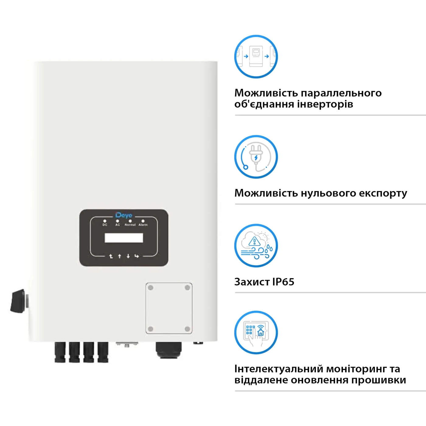 Мережевий інвертор Deye SUN-18K-G05 18KW 2 MPPT Wi-Fi 220/380V Трифазний - Фото 3