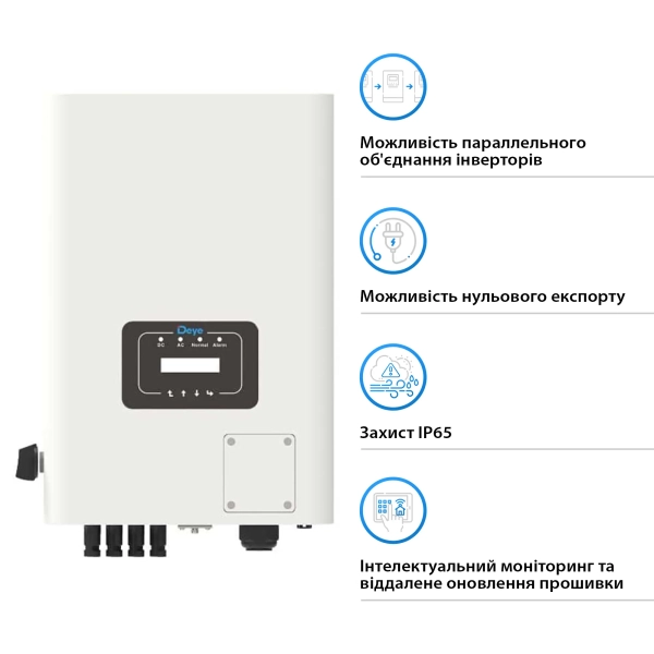 Мережевий інвертор Deye SUN-18K-G05 18KW 2 MPPT Wi-Fi 220/380V Трифазний - Фото 3