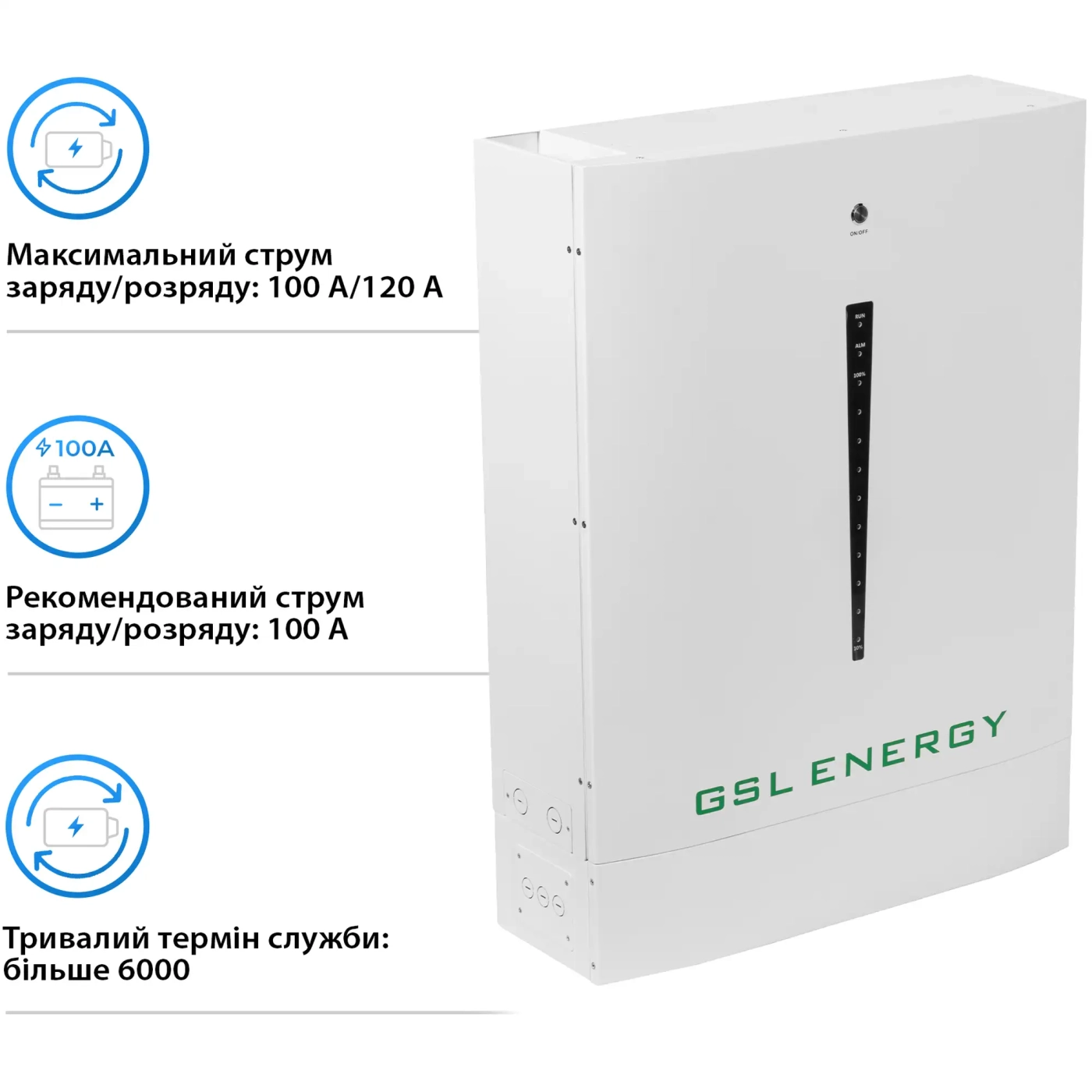 Аккумуляторная батарея GSL 51.2V 200Ah 10.24kWh LiFePO4 (HESS51200A) - Фото 13