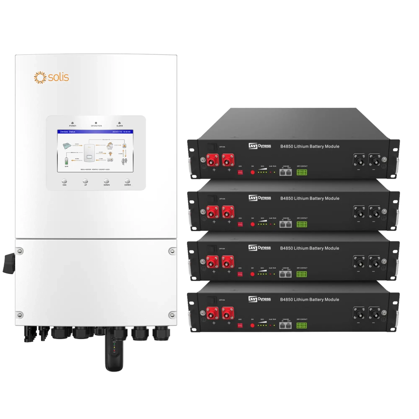 Система хранения энергии Solis S6-EH1P6K-L-PLUS-LDY9.6K1-LFP 6kW 9.6kWh 4BAT LiFePO4 6000 циклов - Фото 1