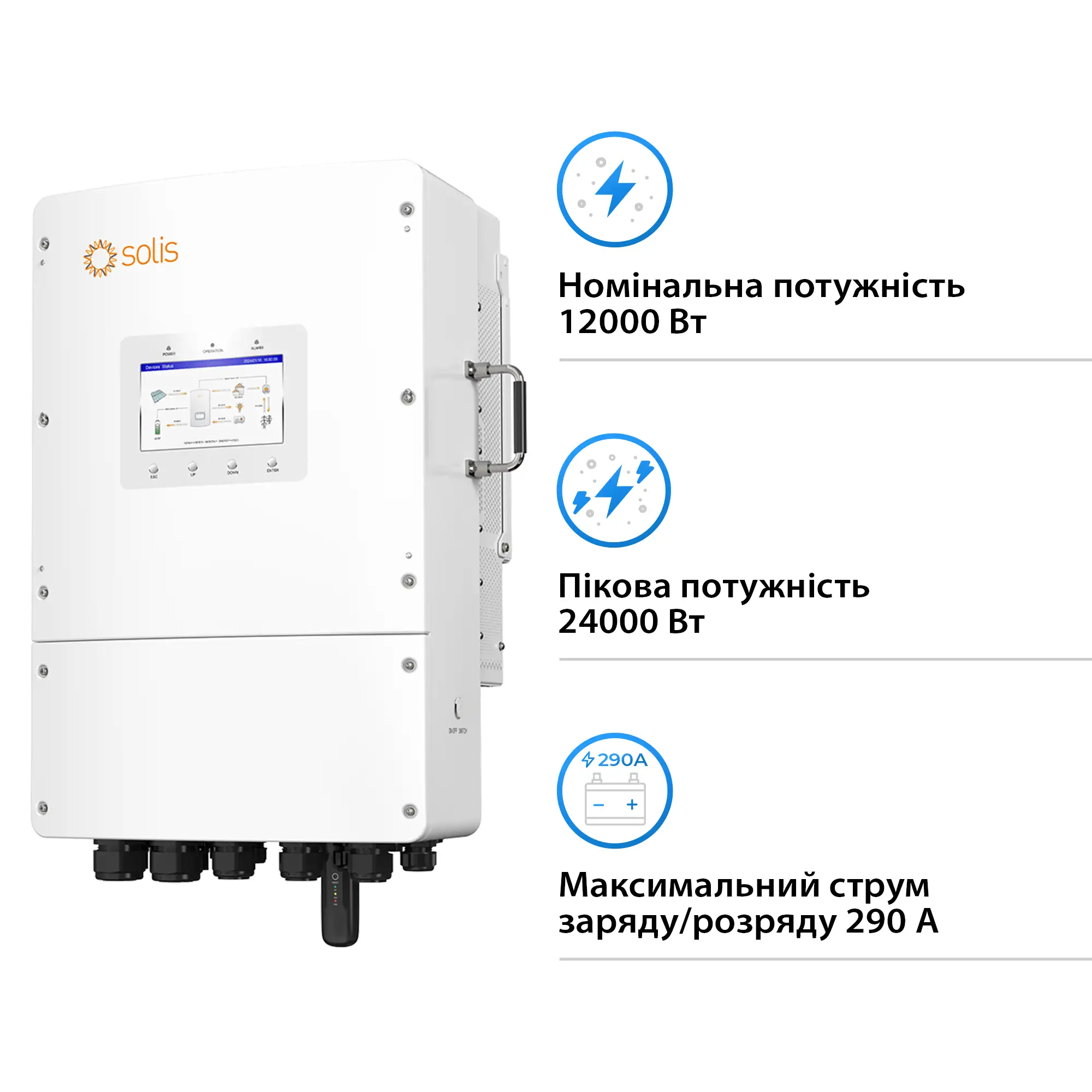 Система хранения энергии Solis S6-EH3P12K-L-LDY24K1-LFP 12kW 24kWh 10BAT LiFePO4 6000 циклов - Фото 2