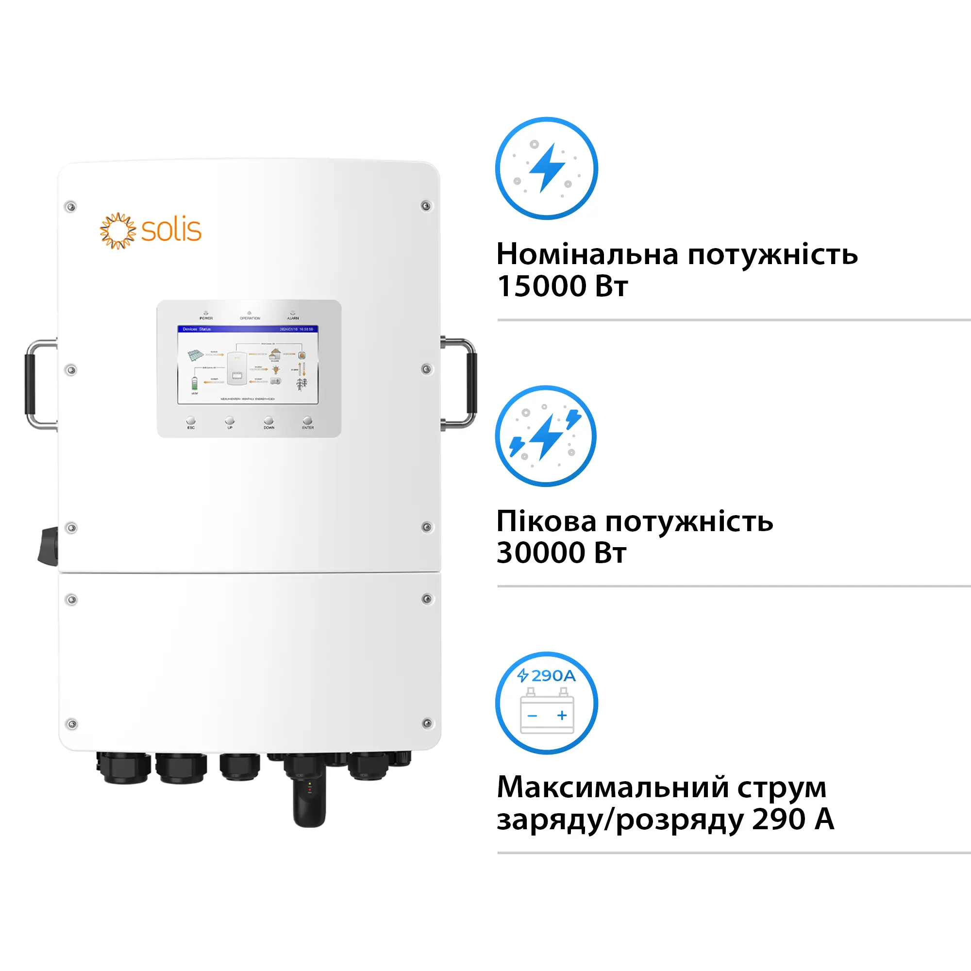 Система хранения энергии Solis S6-EH3P15K-L-LDY20.48K1-LFP 15kW 20.48kWh 4BAT LiFePO4 6000 циклов - Фото 2