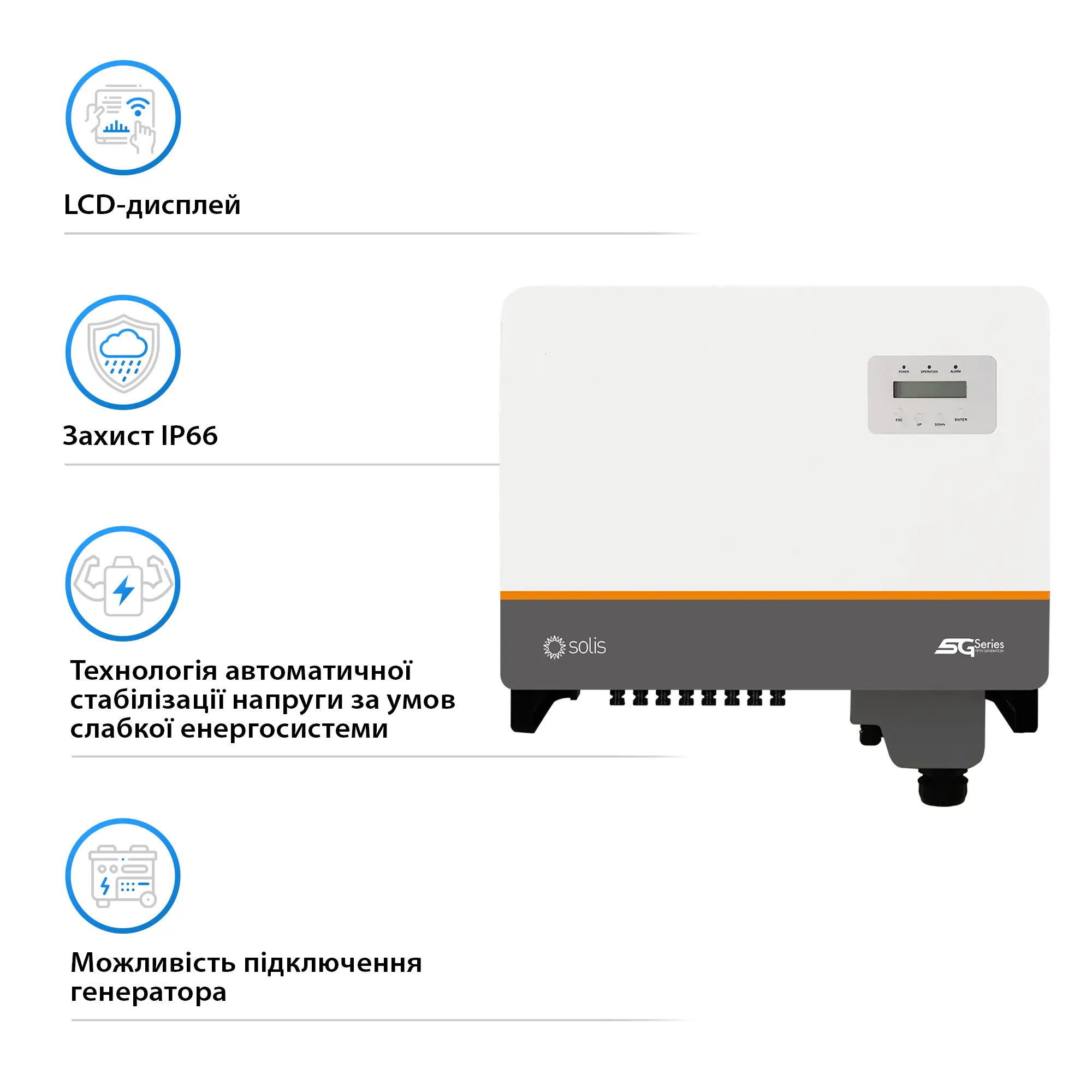 Сетевой инвертор Solis S5-GC40K 40KW 4 MPPT 220/380V Трехфазный (S5-GC40K) - Фото 3