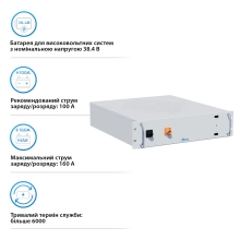 Акумуляторна батарея Deye BOS-A LiFePO4 HV 38.4V 200Ah 7.68kWh no BMS (BOS-A) - Фото 3