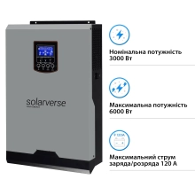 Автономний інвертор Solarverse Ampere 3kW 24V 1 MPPT 220V Однофазний (SV3024A) - Фото 2