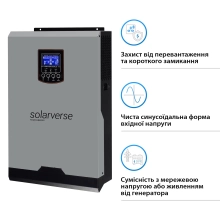Автономний інвертор Solarverse Ampere 3kW 24V 1 MPPT 220V Однофазний (SV3024A) - Фото 3