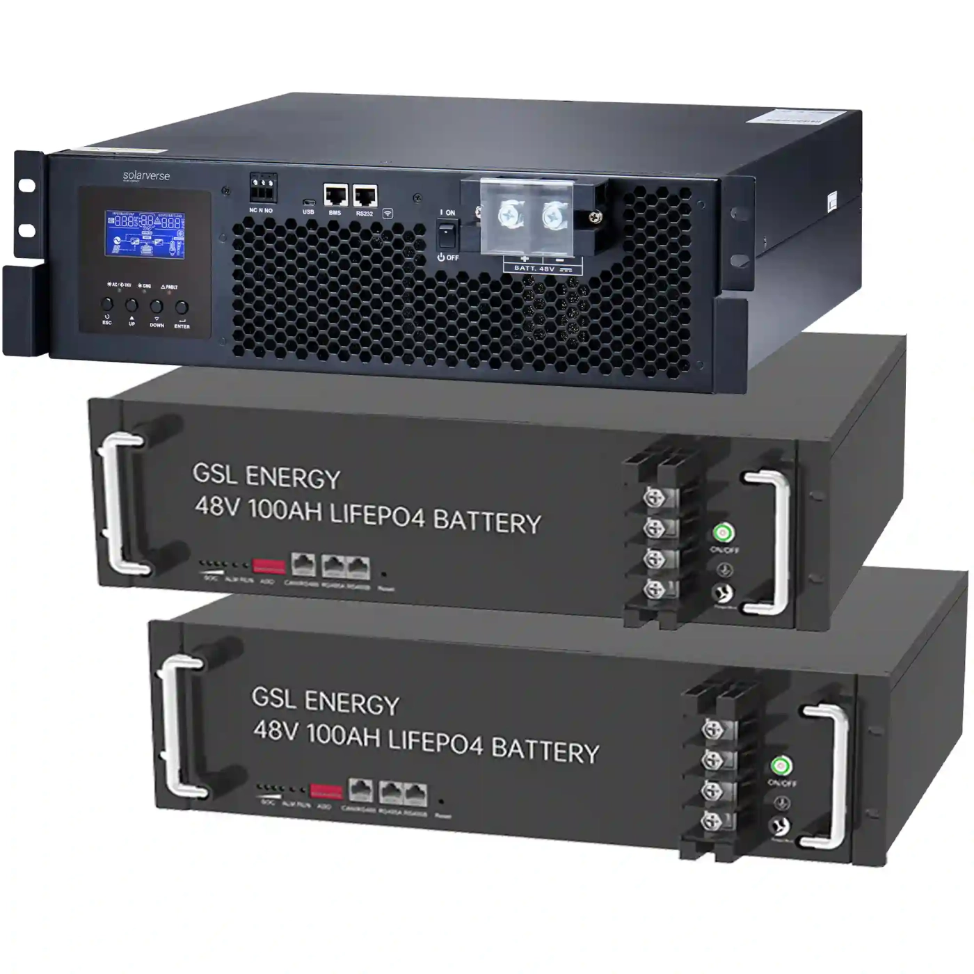 Система зберігання енергії Solarverse SV5048UPSR-2GS9.6K-LFP 5 9.6kWh 2BAT LiFePO4 6500 циклів - Фото 1