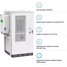 Система хранения энергии GSL BESS-R209K 665.6V 314Ah 209kWh LiFePO4 IP65, Fire Extinguisher, AirConditioner with Air channel (GSL-BESS-R209K) - Фото 3
