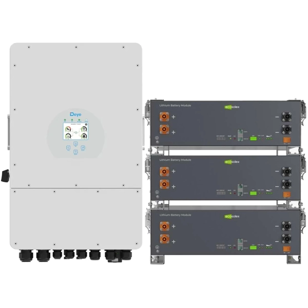 Купити Система зберігання енергії DEYE SV-1DE12K1-LEC15K1-1 12kW 15.4kWh 3BAT LiFePO4 ≥6000 циклів (SV-1DE12K1-LEC15K1-1) - фото 1