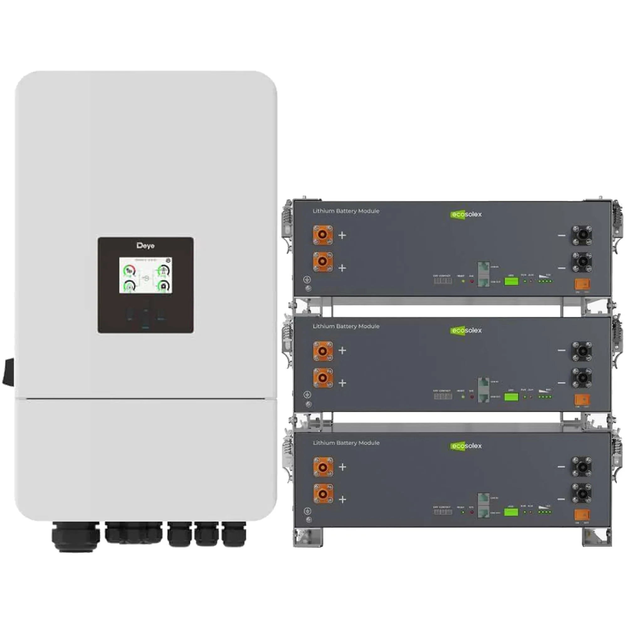 Купити Система зберігання енергії DEYE SV-3DE12K2-LEC15K1-1 12kW 15.4kWh 3BAT LiFePO4 ≥6000 циклів (SV-3DE12K2-LEC15K1-1) - фото 1