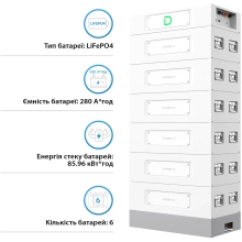Купити Блок батарей Dyness STACK280-6 6xS51280 85kWh 307.2V 280Ah LiFePO4 SBDU280 (STACK280-6-85kWh) - фото 3