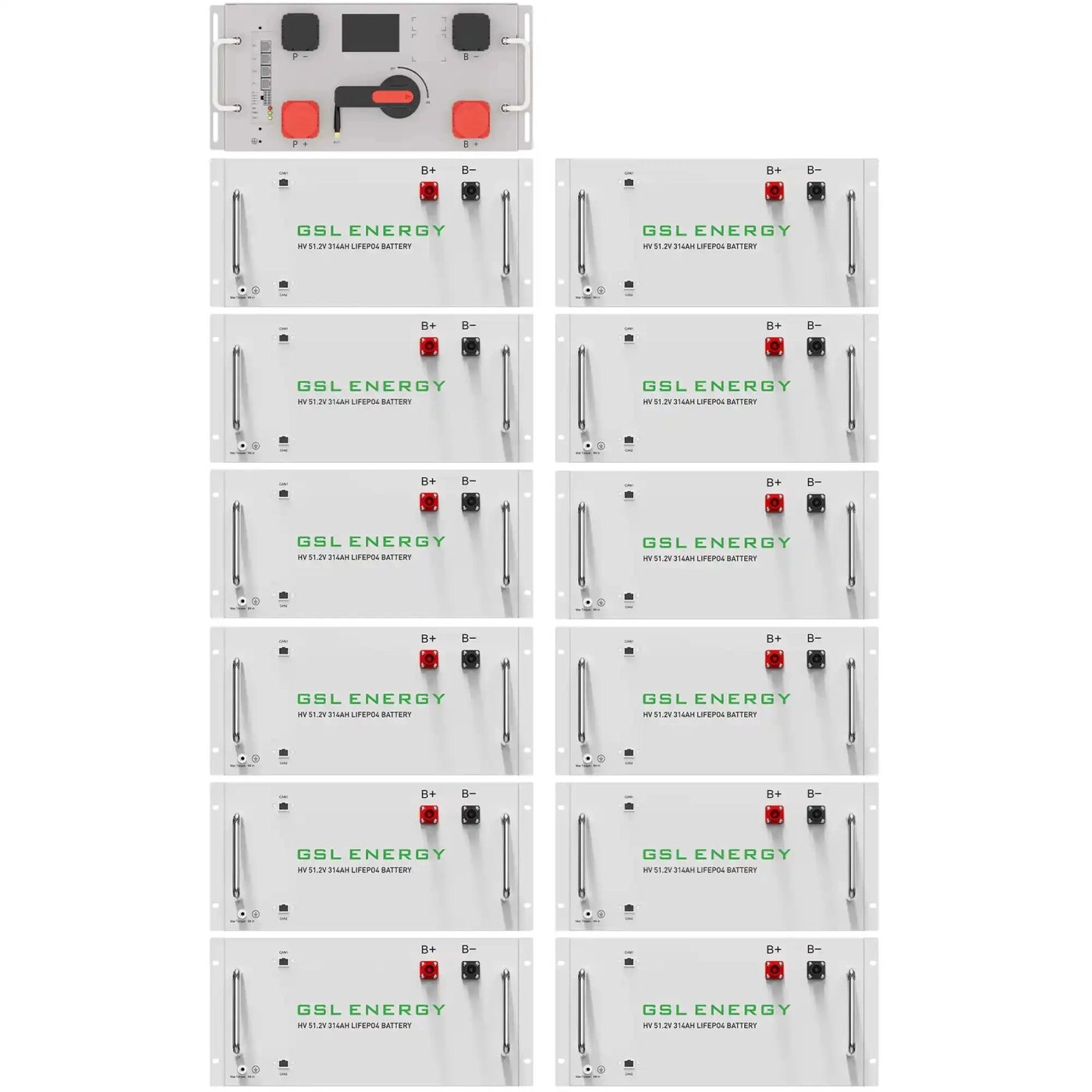 Купити Блок батарей GSL 614V 314AH 192kWh LiFePO4 (GSL-R192K) - фото 1