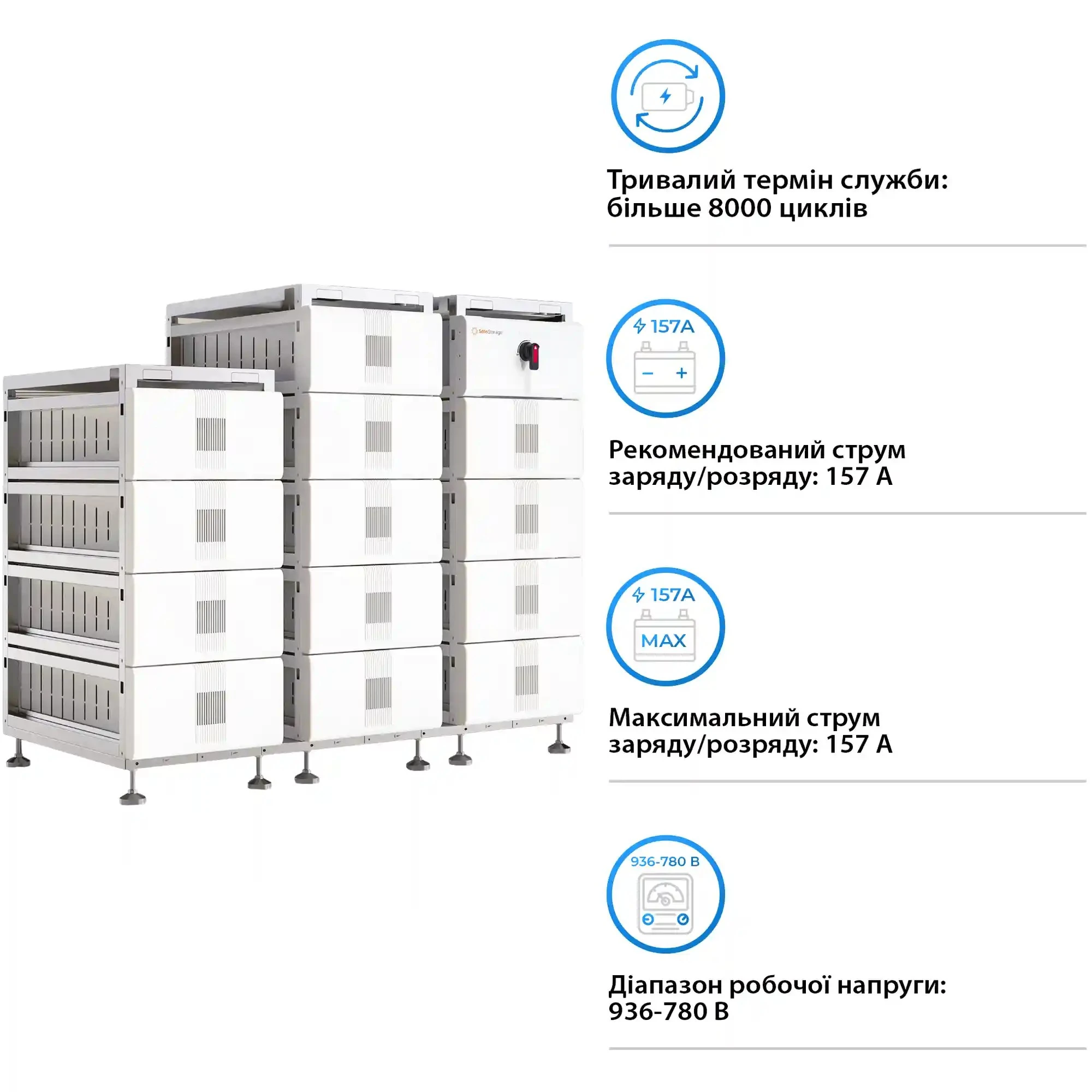 Купити Блок батарей Solis FlexCore-ID 261kWh 832V 314Ah LiFePO4 (FlexCore-ID-261kWh) - фото 2