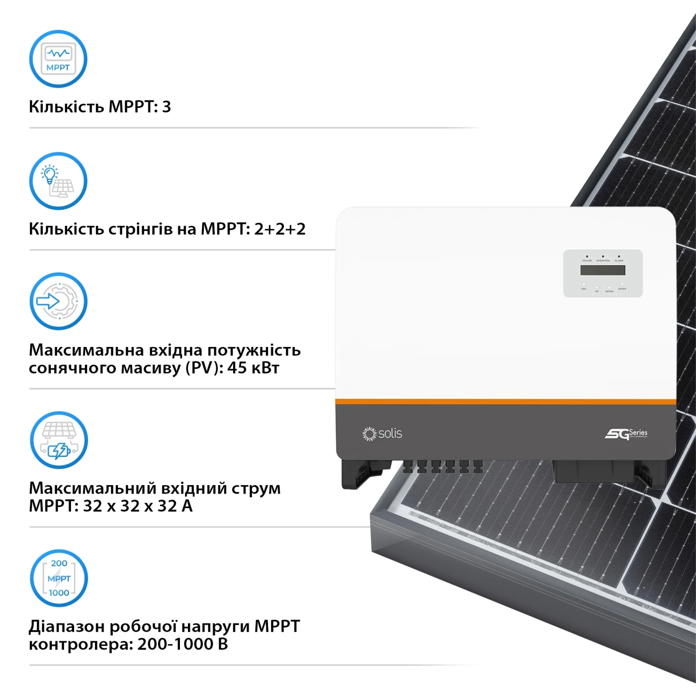 Купить Сетевой инвертор SOLIS S5-GC30K 30KW 3 MPPT 220/380V трехфазный (S5-GC30K) - фото 5