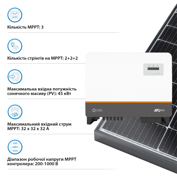 Купить Сетевой инвертор SOLIS S5-GC30K 30KW 3 MPPT 220/380V трехфазный (S5-GC30K) - фото 5