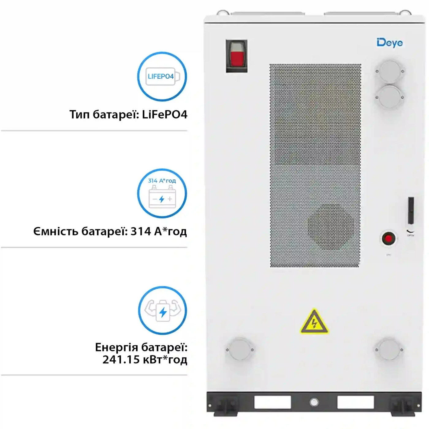 Купить Блок батарей DEYE GE-F240 240kWh, 768V, 314Ah, LiFePO4 (GE-F240-BC-2-A3) - фото 3