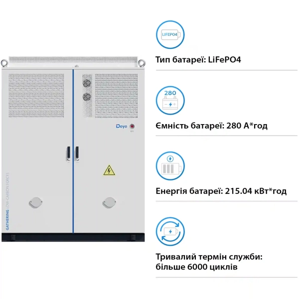 Купить Система хранения энергии DEYE MC-L430-BC-3 768V 280Ah 430kWh LiFePO4 IP54, 200kW MPPT Fire Extinguisher, Air Conditioner (MC-L430-BC-3) - фото 3