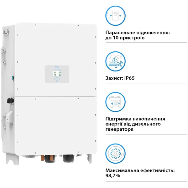 Купить Гибридный инвертор DEYE SUN-125K-SG02HP3-EU-GM10 HV-battery 125KW 10 MPPT Wi-Fi 220/380V Трехфазный (SUN-125K-SG02HP3-EU-GM10) - фото 5
