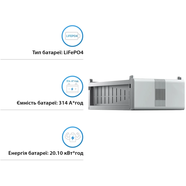 Купити Акумуляторна батарея Solis FlexCore-ID 20kWh 64V 314Ah LiFePO4 (FlexCore-ID-BAT20kWh) - фото 3