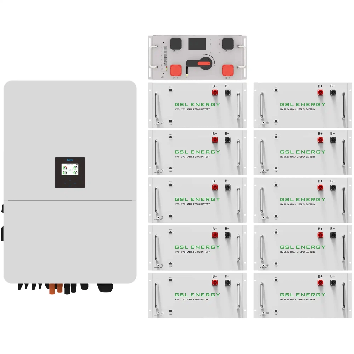Купить Система хранения энергии DEYE SV-3DE80K1-HGS160K1-1 80kW 160.8kWh 1BAT LiFePO4 ≥10000 циклов - фото 1