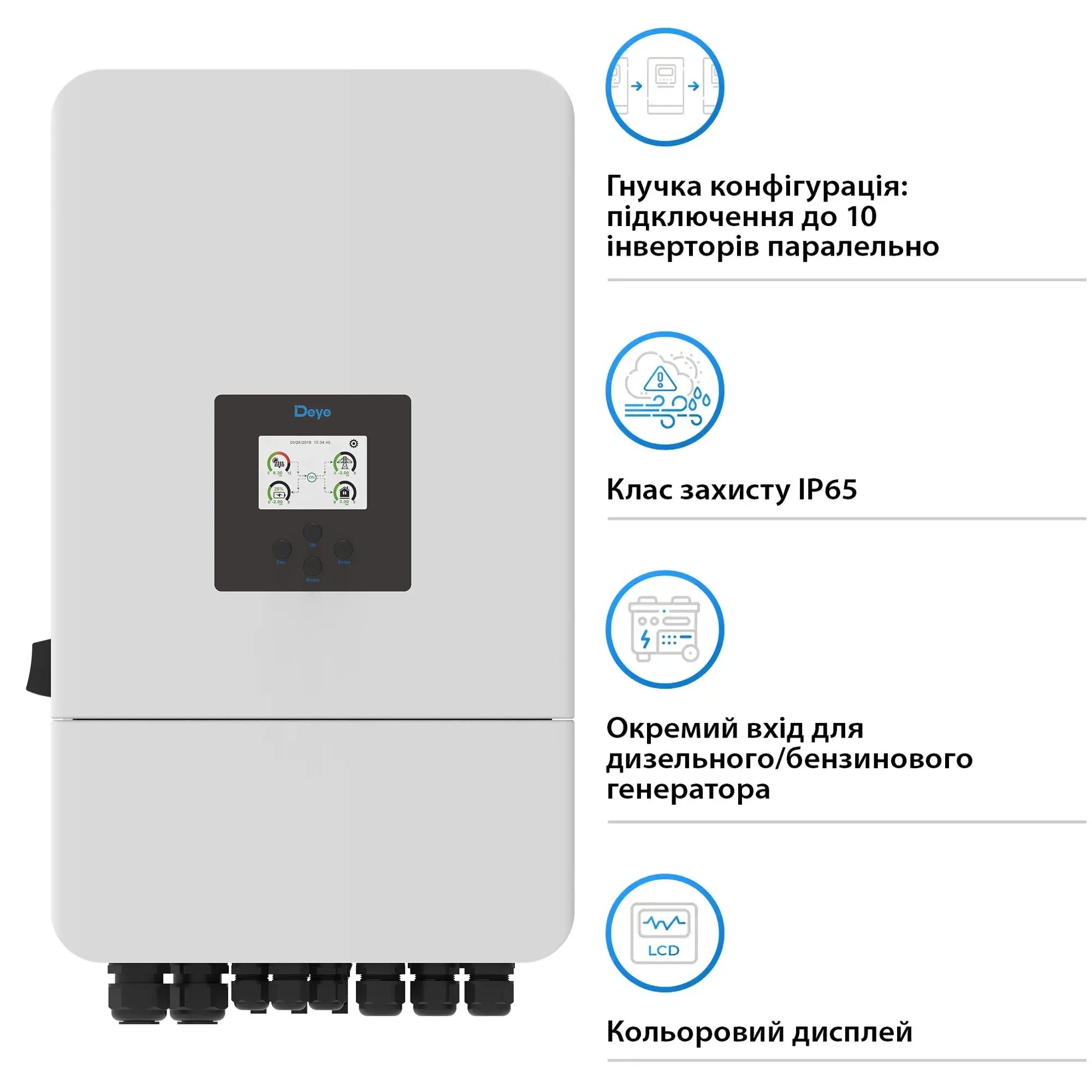 Купить Гибридный инвертор DEYE SUN-6K-SG05LP3-EU-SM2 6KW 48V 2 MPPT Wi-Fi 220/380V Трехфазный (SUN-6K-SG05LP3-EU-SM2) - фото 5